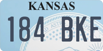 KS license plate 184BKE