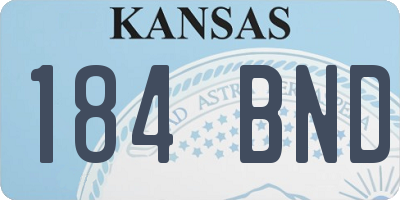 KS license plate 184BND