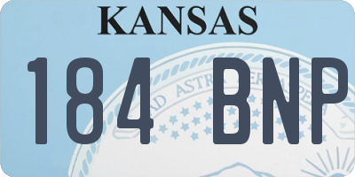 KS license plate 184BNP