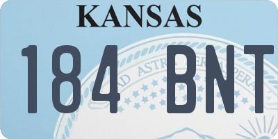 KS license plate 184BNT