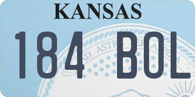 KS license plate 184BOL