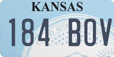 KS license plate 184BOV