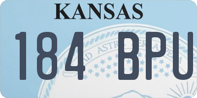 KS license plate 184BPU