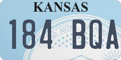 KS license plate 184BQA