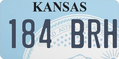 KS license plate 184BRH