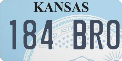 KS license plate 184BRO