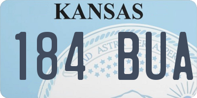KS license plate 184BUA