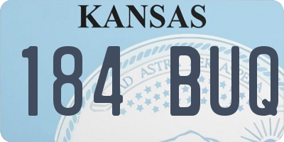 KS license plate 184BUQ