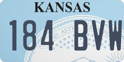 KS license plate 184BVW