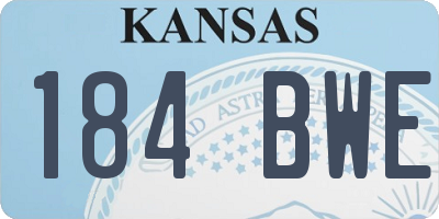 KS license plate 184BWE