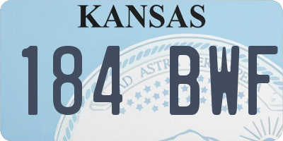 KS license plate 184BWF