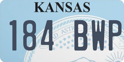 KS license plate 184BWP