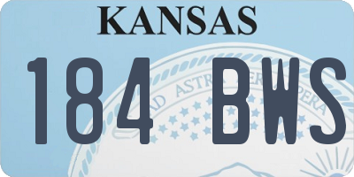 KS license plate 184BWS