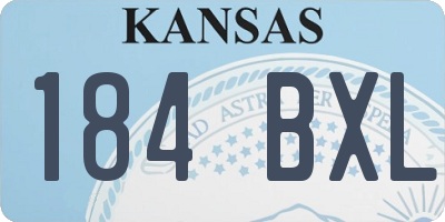 KS license plate 184BXL
