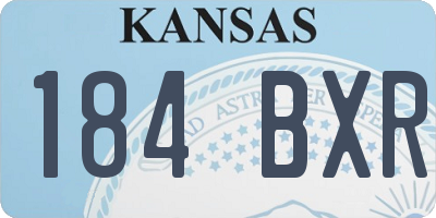 KS license plate 184BXR