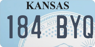 KS license plate 184BYQ