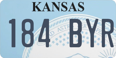 KS license plate 184BYR
