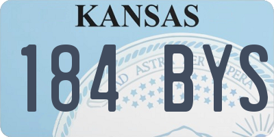 KS license plate 184BYS