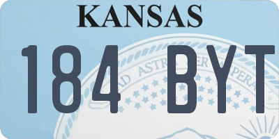KS license plate 184BYT