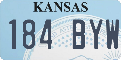 KS license plate 184BYW