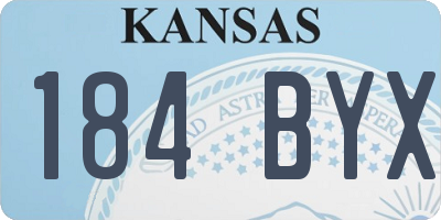 KS license plate 184BYX