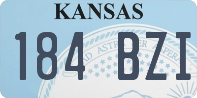 KS license plate 184BZI