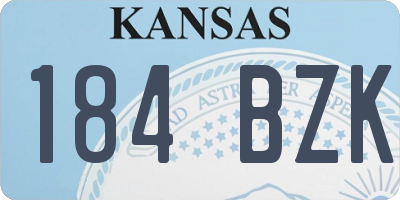 KS license plate 184BZK