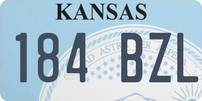 KS license plate 184BZL