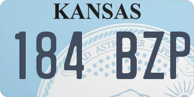 KS license plate 184BZP