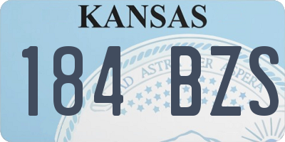 KS license plate 184BZS