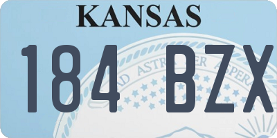 KS license plate 184BZX