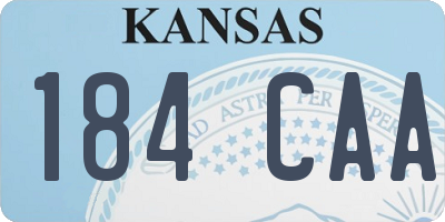 KS license plate 184CAA
