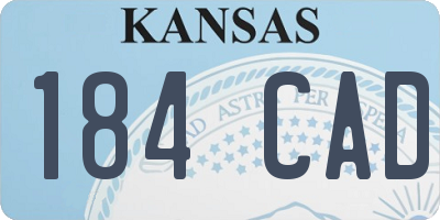 KS license plate 184CAD