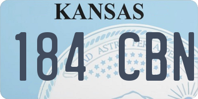 KS license plate 184CBN