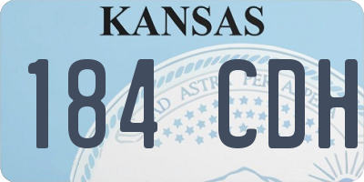 KS license plate 184CDH