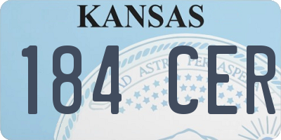 KS license plate 184CER