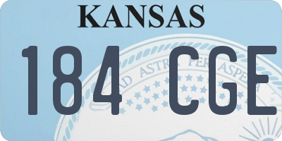 KS license plate 184CGE