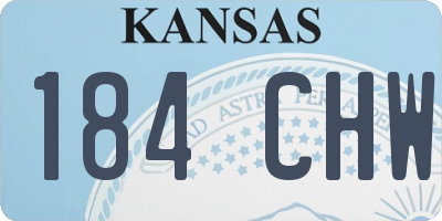 KS license plate 184CHW