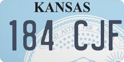KS license plate 184CJF