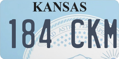 KS license plate 184CKM
