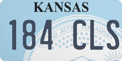 KS license plate 184CLS