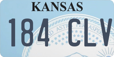 KS license plate 184CLV