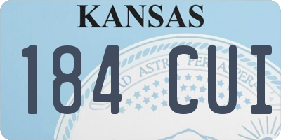 KS license plate 184CUI