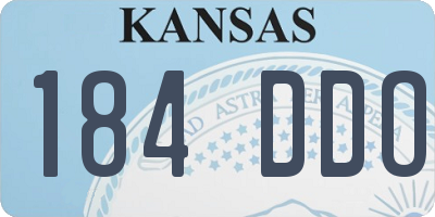 KS license plate 184DDO