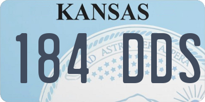KS license plate 184DDS