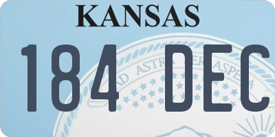 KS license plate 184DEC