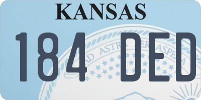 KS license plate 184DED