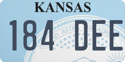 KS license plate 184DEE