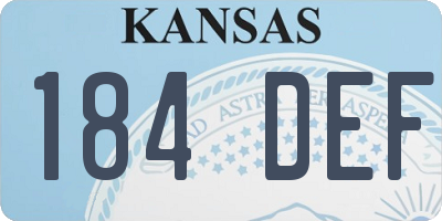 KS license plate 184DEF