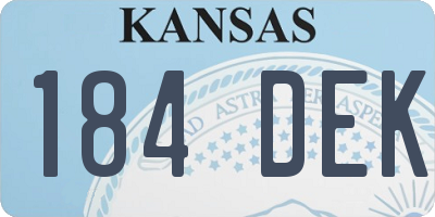 KS license plate 184DEK